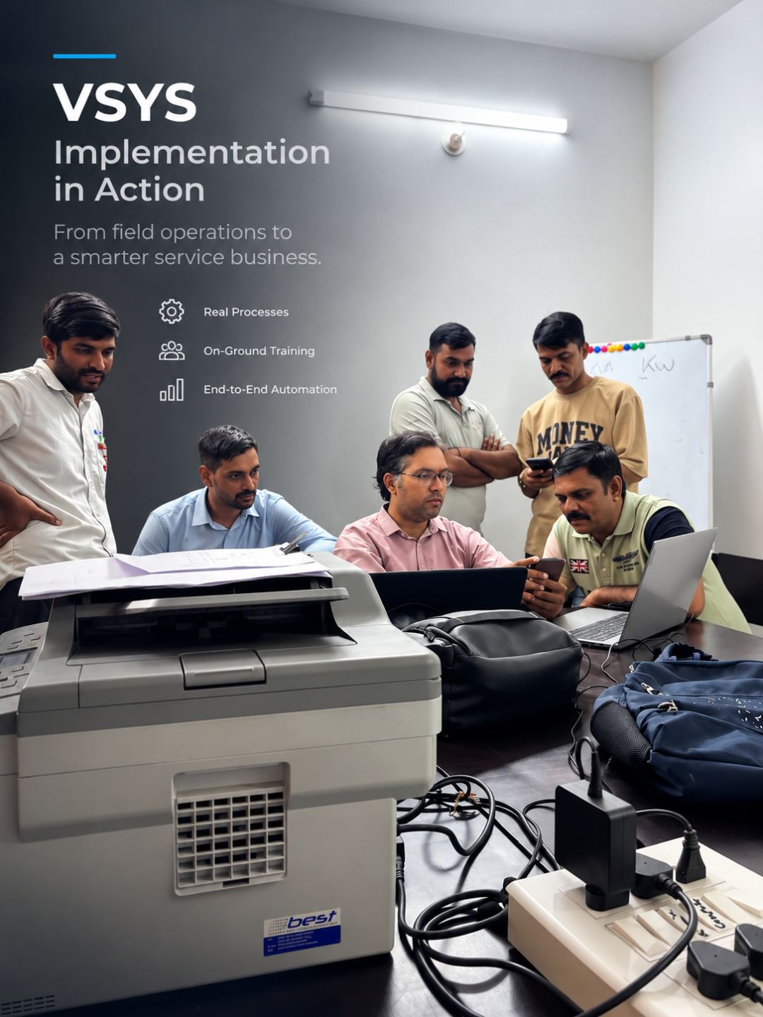 The Fistreet team on the ground during VSYS implementation, working through real processes and on-site training