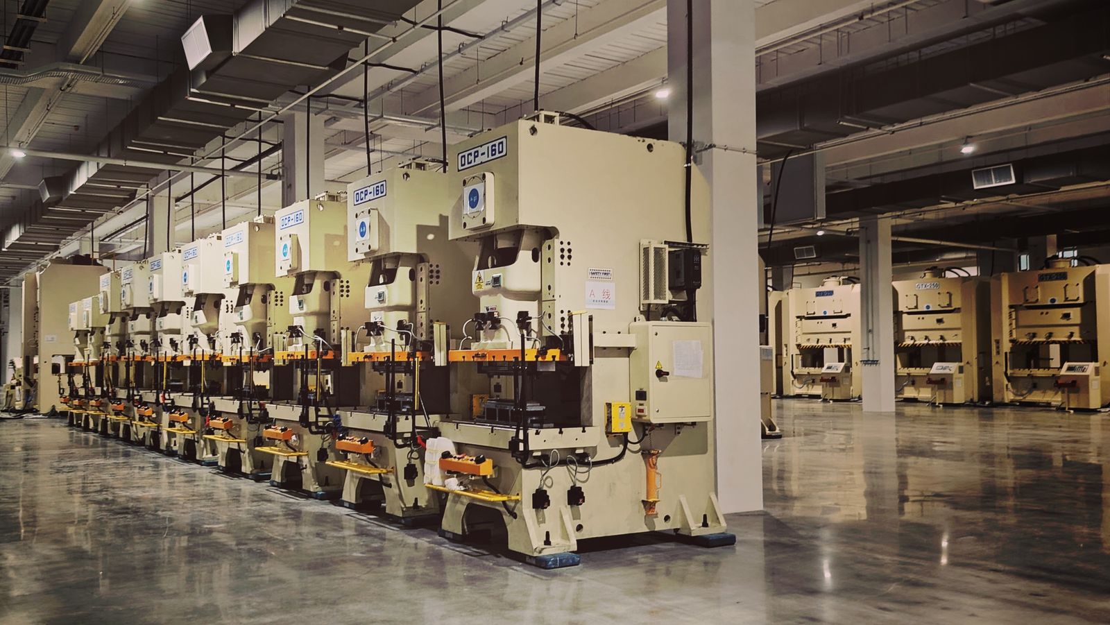 Factory floor with production machinery