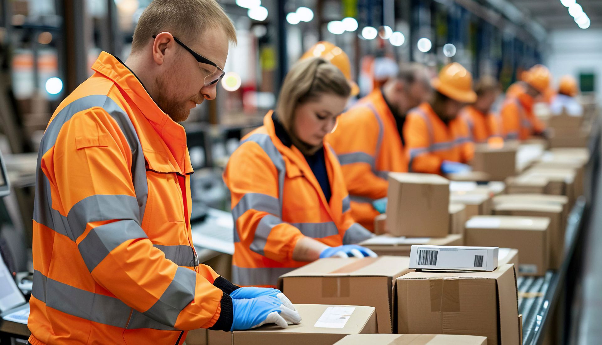Warehouse and logistics team at work